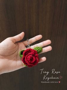 Crochet Rose Keychain