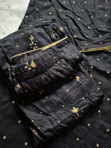 Black Printed Kurta Set
