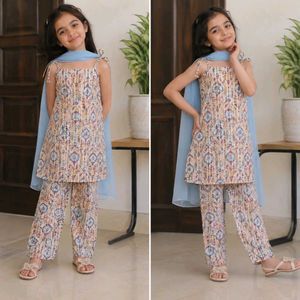 Ethnic Print Kurta Set with Dupatta size available