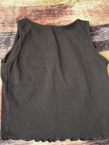 Black Ribbed Cutout Crop Top
