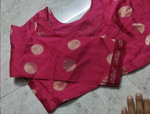 Vibrant Pink Brocade Blouse