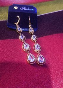 Elegant Drop Earrings with Crystals