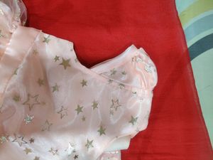 Net Star Print Baby Girl Frock
