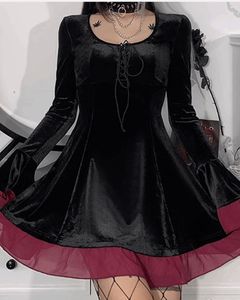 Gothic Velvet Dress with Bell Sleeves