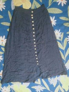 Embroidered Button-Front Skirt