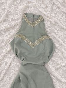 Sequin Embellished Halter Neck Dress