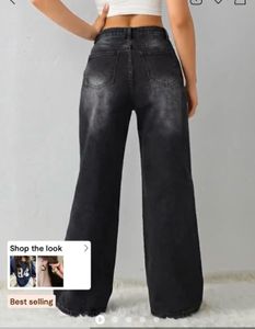 High waisted wide leg jeans