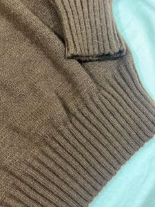 Brown Sweater with Bow Detail