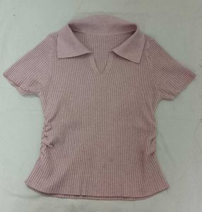 Ribbed Polo Neck Top