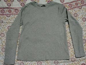 Comfortable Grey Long Sleeve Top