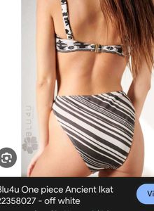 Stylish Monokini with Aztec and Stripe Print