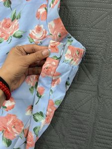 Blue Floral Palazzo Pants