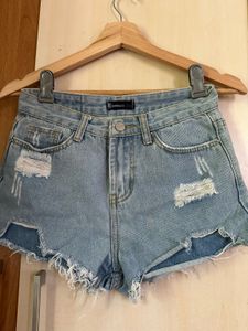 Distressed Denim Shorts