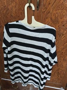 Chic Striped V-Neck Sweater Top