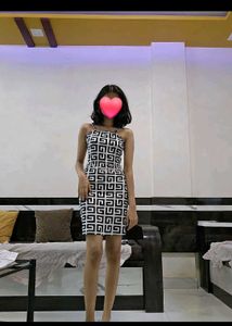 Chic Black & White Mini Dress