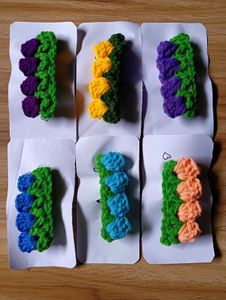 Handmade Crochet Flower Hair Clips