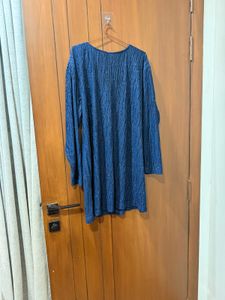 Elegant Blue Crinkle Dress
