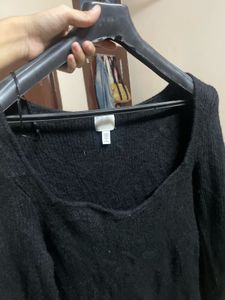 Cozy Black Long Sleeve Dress