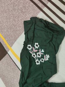 Green Embroidered Kurta