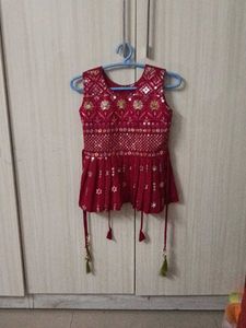 Red Embellished sharara Set