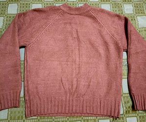 Peach Knit Pullover Sweater