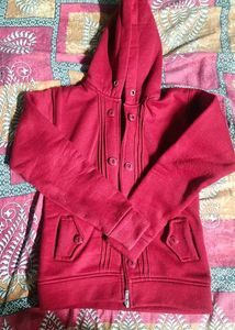Cozy Red Hooded Jacket