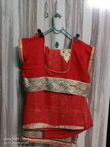 ❤️Red party wear saree