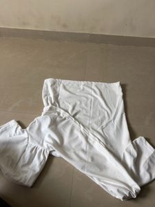 one shoulder white top