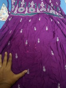 Beautiful Purple Embroidered Anarkali Gown
