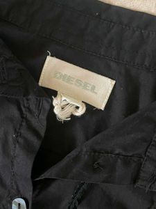 Y2K Diesel Elegant Black Beaded Button-Up Shirt