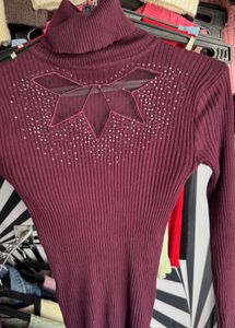 Burgundy Turtleneck Sweater