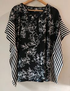 Black N White Kaftan Top