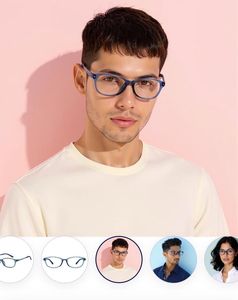 New Stylish Blue Eyeglasses with Case