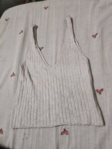 Sparkly V-Neck Knit Tank Top