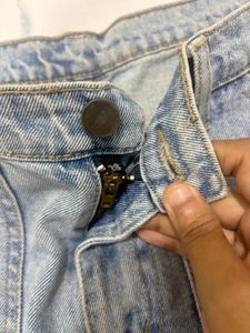 Light Wash Denim Cargo Pants