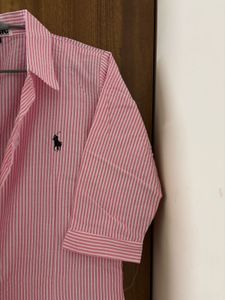Pink Striped Button-Up Shirt