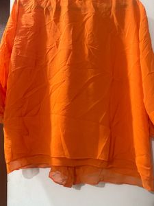 Orange Ruffled Blouse