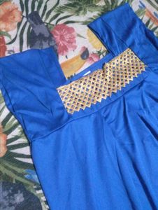 Blue Empire Waist Maxi Dress