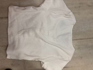 SHEIN White Ribbed Button-Up Crop Top