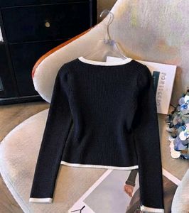 Black &amp; White Square Neck Winter Top
