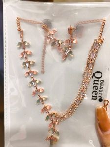 Elegant Rose Gold  2 Necklace Set