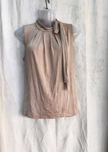 16810. Elegant Sleeveless Blouse with Neck Tie