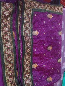 Vibrant Purple Embroidered Saree