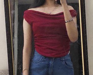 Chic Off-Shoulder Ruched Crop Top