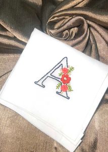Embroidered Initial 'A' Dupatta