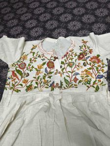 Beautifully Embroidered White Kurta