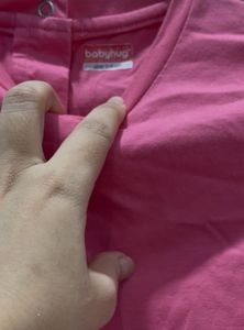 Girls Pink Long Sleeve Top with Ruffle Detail