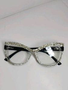 Sparkling Rhinestone Cat-Eye Glasses