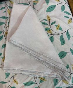 Elegant Dupatta with Silver Trim