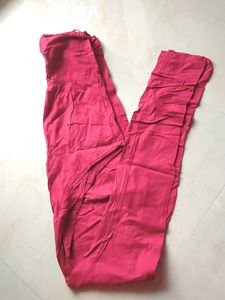 Rain &amp; Rainbow Red Pure Cotton Churidar Pants